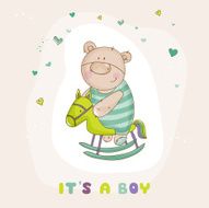 Bear on a Horse - Baby Shower or Arrival Card