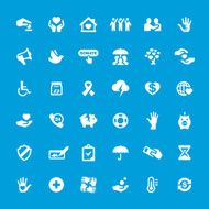 Charity and Relief vector icons set