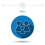 Family icon Male female and child sign N13