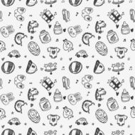 seamless doodle baby pattern background N16