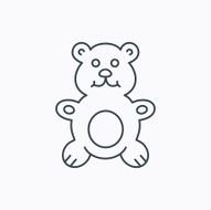 Teddy-bear icon Baby toy sign N13