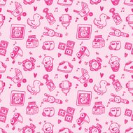 seamless doodle baby pattern background N25