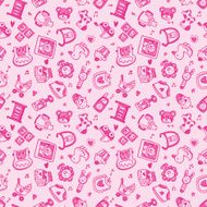 seamless doodle baby pattern background N26