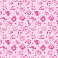 seamless doodle baby pattern background N28