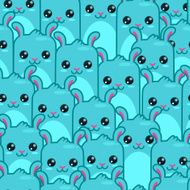 Seamless pattern with rabbits