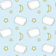 cute cartoon pillow seamless pattern illustration for kids