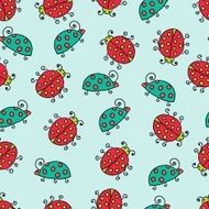 seamless lady bug illustration background pattern N2