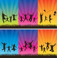 Happy family conceptual backgrounds Set N2