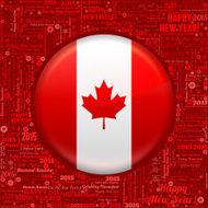 Design element Canadian flag with world new year greeting