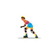 Roller skating girl sign Vector Illustration