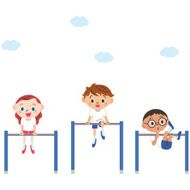 The child who grinds a horizontal bar