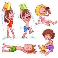 Kids on the beach Outline N6