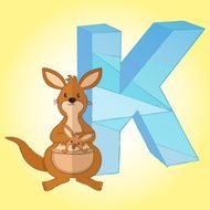 Alphabet and Kangaroo icon great for any use Vector EPS10