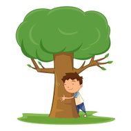 Child hugging tree N2