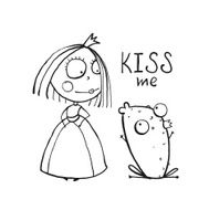 Baby Princess and Frog Asking for Kiss Coloring Page