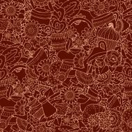 Coffee And Tea Design Template Grunge Doodle Pattern Background
