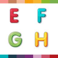 Font Cute Design Cartoon Style Vector Set N5