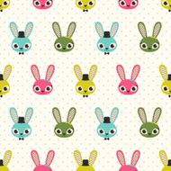 seamless cartoon rabbits pattern N2