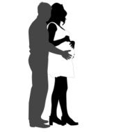 Silhouette pregnant woman and her husband N2