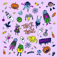 Halloween doodles Vector illustration