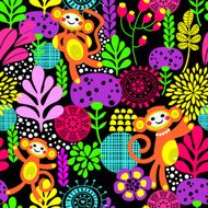 Cute monkey seamless texture