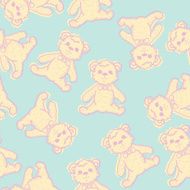 Seamless Baby Background with teddy bear N5