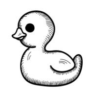 Hand drawn Cartoon Duck