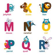 alphabet animals from J to R
