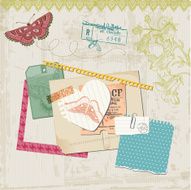 Scrapbook Design Elements - Vintage Butteflies and Flowers