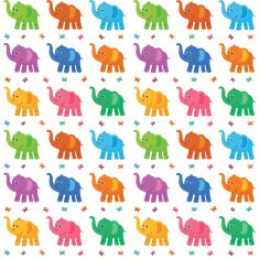 Baby Pattern with colored elephants