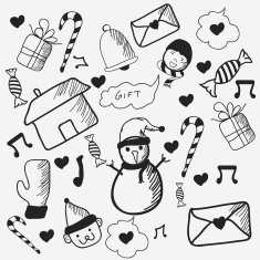 Doodle set for Merry Christmas celebrations