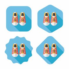 vintage shoes flat icon with long shadow eps10 N37