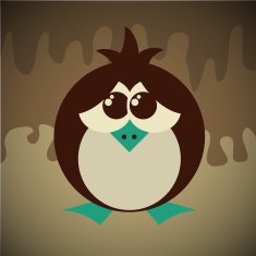Vector Retro Funny Cartoon Penguin N2