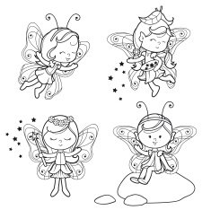 Pixie elf coloring set N2