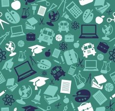 Seamless background with education icons N4