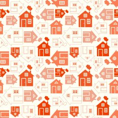 Home sweet home house silhouette and outline seamless pattern N2