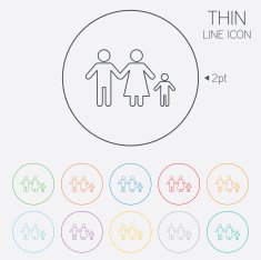 Complete family with one child sign icon N18
