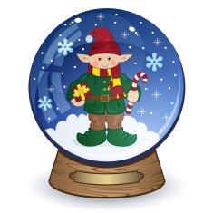 Snow globe with Christmas elf