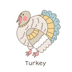 Funny cartoon turkey
