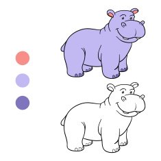 Coloring book (hippo)