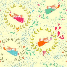 Seamless pattern with Christmas angels N7