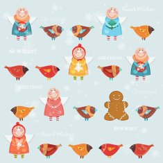 Seamless pattern with Christmas angels N8