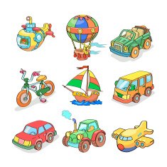 Cartoon collection of Transportation- Colored N2