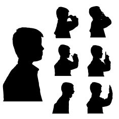 Vector silhouette of boy N57