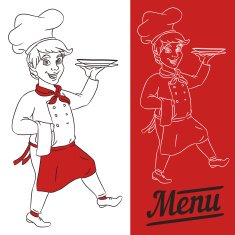 boy chef with a plate