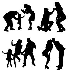 Vector silhouette of family N331
