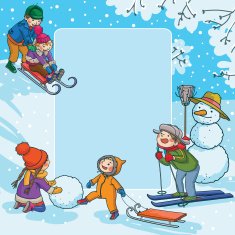 Winter Children activities placard