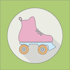 roller skate icon with a long shadow