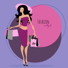 Fashion girl Woman with shopping bags N2