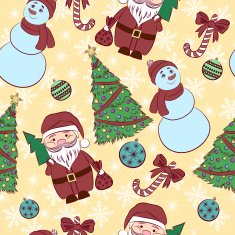 Vector seamless background Christmas and New Year's decorative N5